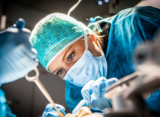 Dentist performing a dental procedure on a patient