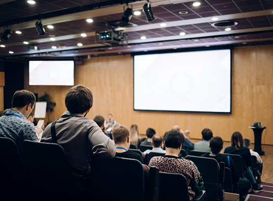 Group of students sitting in a lecture hall